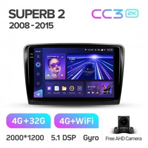 Штатная автомагнитола на Android TEYES CC3 2K для Skoda Superb 2 B6 2008-2015 3/32gb