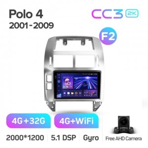 Штатная автомагнитола на Android TEYES CC3 2K для Volkswagen Polo Mk4 IV 4 2001-2009 (Версия F2) 3/32gb