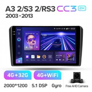 Штатная автомагнитола на Android TEYES CC3 2K для Audi A3 2 8P 2003-2013, S3 2 2006-2012, RS3 1 2011 2012 3/32gb