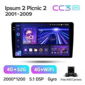 Штатная автомагнитола на Android TEYES CC3 2K для Toyota Ipsum 2 ACM20, Picnic 2 XM20 2001-2009 3/32gb