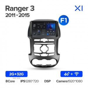 Штатная автомагнитола на Android TEYES X1 для Ford Ranger 3 2011-2015 (Версия F1) 2/32gb