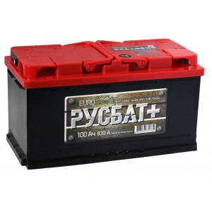 Аккумулятор АКОМ РУСБАТ+ 100 R (100 А/Ч, 830 А)