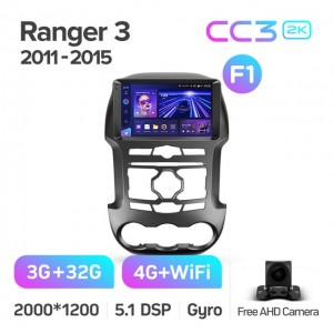 Штатная автомагнитола на Android TEYES CC3 2K для Ford Ranger 3 2011-2015 (Версия F1) 3/32gb