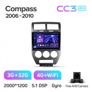 Штатная автомагнитола на Android TEYES CC3 2K для Jeep Compass 1 MK 2006-2010 3/32gb