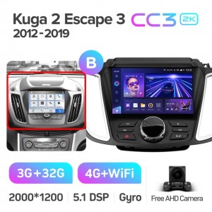 Штатная автомагнитола на Android TEYES CC3 2K для Ford Kuga 2 Escape 3 2012-2019 (Версия B) 3/32gb