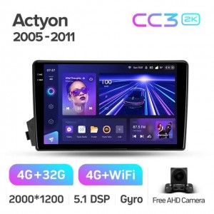 Штатная автомагнитола на Android TEYES CC3 2K для SsangYong Actyon C100 2005-2011 3/32gb
