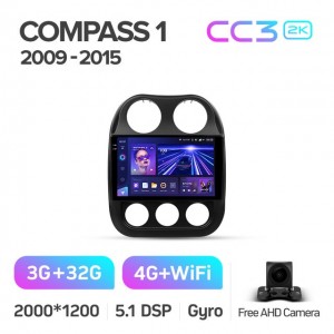 Штатная автомагнитола на Android TEYES CC3 2K для Jeep Compass 1 MK 2009-2015 3/32gb