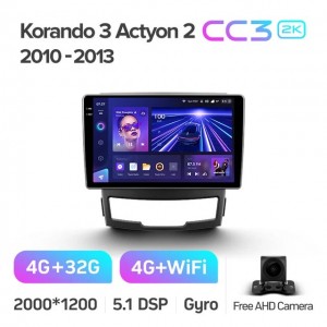 Штатная автомагнитола на Android TEYES CC3 2K для SsangYong Korando 3 Actyon 2 2010-2013 3/32gb