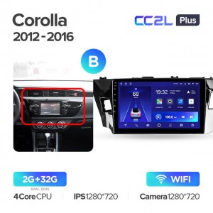 Штатная автомагнитола на Android TEYES CC2L Plus для Toyota Corolla 11 2012-2016 (Версия B) 2/32gb