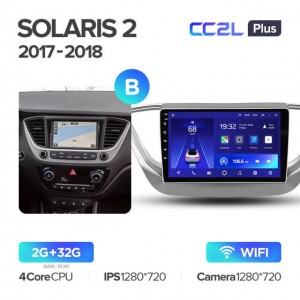 Штатная автомагнитола на Android TEYES CC2L Plus для Hyundai Solaris 2 2017-2018 (Версия B) 2/32gb