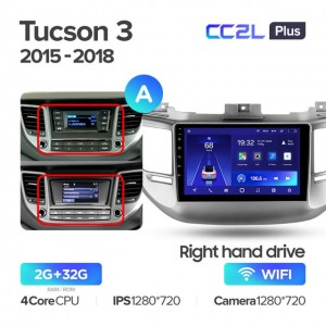 Штатная автомагнитола на Android TEYES CC2L Plus для Hyundai Tucson 3 2015-2018 (Версия A) (Правый руль) 2/32gb
