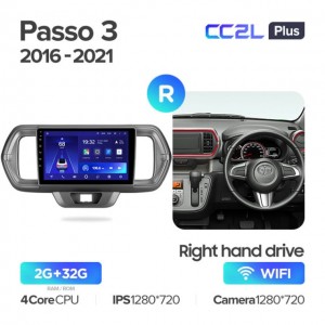 Штатная автомагнитола на Android TEYES CC2L Plus для Toyota Passo III 3 2016-2021 (Версия R) (Правый руль) 2/32gb