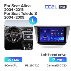 Штатная автомагнитола на Android TEYES CC2L Plus для Seat Altea 5P, Toledo 5P III 3 2004-2015 (Версия L) 2/32gb