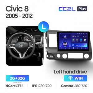 Штатная автомагнитола на Android TEYES CC2L Plus для Honda Civic 8 FK FN FD 2005-2012 (Версия L) 2/32gb