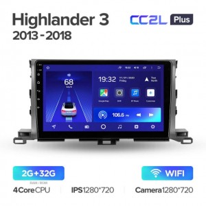 Штатная автомагнитола на Android TEYES CC2L Plus для Toyota Highlander 3 XU50 2013-2018 2/32gb