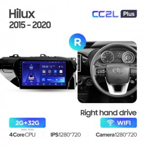 Штатная автомагнитола на Android TEYES CC2L Plus для Toyota Hilux Pick Up AN120 2015-2020 (Версия R) (Правый руль) 2/32gb
