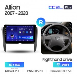 Штатная автомагнитола на Android TEYES CC2L Plus для Toyota Allion T260 2007-2020 (Версия R) (Правый руль) 2/32gb