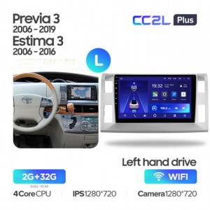 Штатная автомагнитола на Android TEYES CC2L Plus для Toyota Previa XR50 3 III, Estima AHR20 XR50 3 III 2006-2019 (Версия L) 2/32gb