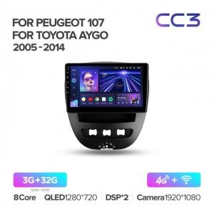 Штатная автомагнитола на Android TEYES CC3 для Peugeot 107 2005-2014 3/32gb