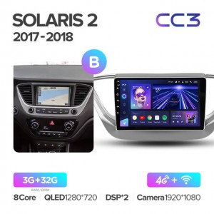 Штатная автомагнитола на Android TEYES CC3 для Hyundai Solaris 2 2017-2018 (Версия B) 3/32gb