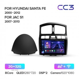 Штатная автомагнитола на Android TEYES CC3 для Hyundai Santa Fe SM 2000-2012 3/32gb