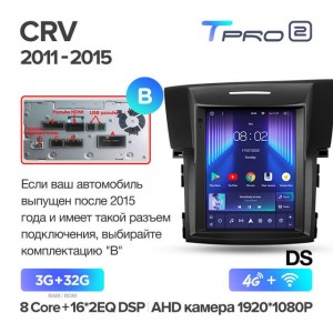 Штатная автомагнитола на Android TEYES TPRO 2 для Honda CRV 4 RM RE 2011-2015 (Версия B) 3/32gb