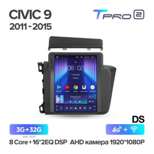 Штатная автомагнитола на Android TEYES TPRO 2 для Honda Civic 9 FB FK FD 2011-2015 (Версия DS) 3/32gb