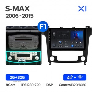 Штатная автомагнитола на Android TEYES X1 для Ford S-MAX 2006-2015 (Версия F1) 2/32gb