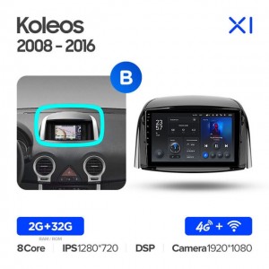 Штатная автомагнитола на Android TEYES X1 для Renault Koleos 2008-2016 (Версия B) 2/32gb