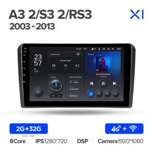 Штатная автомагнитола на Android TEYES X1 для Audi A3 2 8P 2003-2013, S3 2 2006-2012, RS3 2011-2012 2/32gb