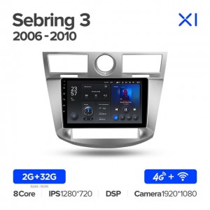 Штатная автомагнитола на Android TEYES X1 для Chrysler Sebring 3 JS 2006-2010 2/32gb
