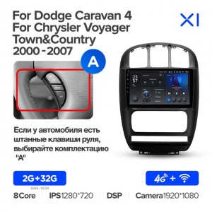 Штатная автомагнитола на Android TEYES X1 для Dodge Caravan 4 2000-2007 (Версия A) 2/32gb