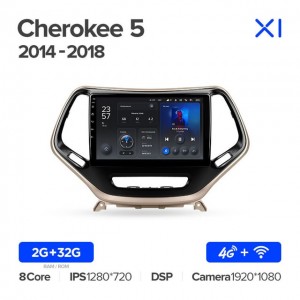 Штатная автомагнитола на Android TEYES X1 для Jeep Cherokee 5 KL 2014-2018 2/32gb
