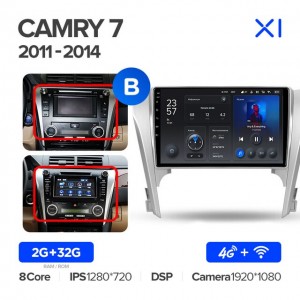 Штатная автомагнитола на Android TEYES X1 для Toyota Camry 7 XV 50 55 2011-2014 (Версия B) 2/32gb