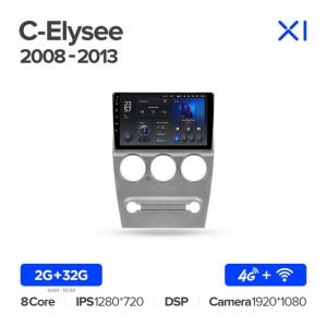 Штатная автомагнитола на Android TEYES X1 для Citroen C-Elysee 2008-2013 2/32gb