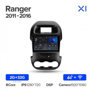 Штатная автомагнитола на Android TEYES X1 для Ford Ranger 2011-2016 (Правый руль) 2/32gb