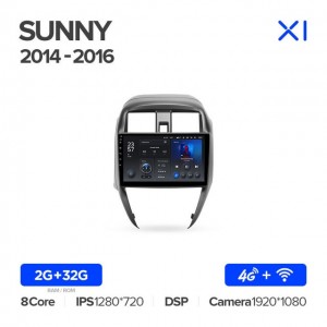 Штатная автомагнитола на Android TEYES X1 для Nissan Sunny 2014-2016 2/32gb