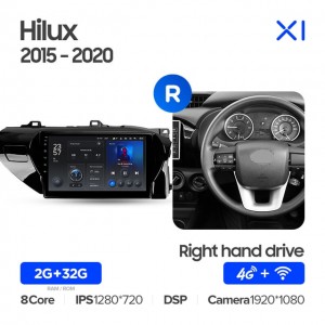 Штатная автомагнитола на Android TEYES X1 для Toyota Hilux Pick Up AN120 2015-2020 (Версия R) (Правый руль) 2/32gb