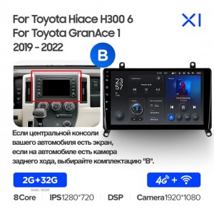 Штатная автомагнитола на Android TEYES X1 для Toyota Hiace H300 6, GranAce 1 2019-2022 (Версия B) 2/32gb