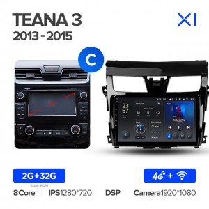 Штатная автомагнитола на Android TEYES X1 для Nissan Teana J33 2013-2015 (Версия C) 2/32gb