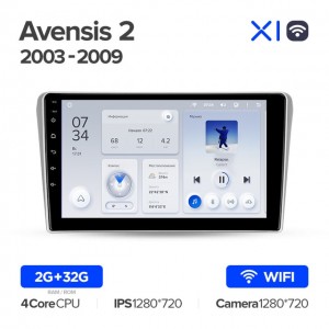 Штатная автомагнитола на Android TEYES X1 для Toyota Avensis T250 2 2003-2009 2/32gb