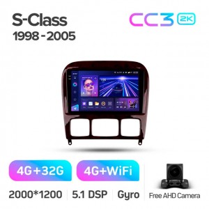 Штатная автомагнитола на Android TEYES CC3 2K для Mercedes-Benz S-Class S Class W220 VV220 1998-2005 3/32gb