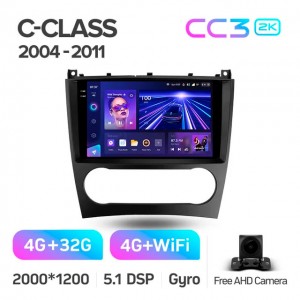 Штатная автомагнитола на Android TEYES CC3 2K для Mercedes-Benz C-Class W203, W209, C180 2004-2011 3/32gb