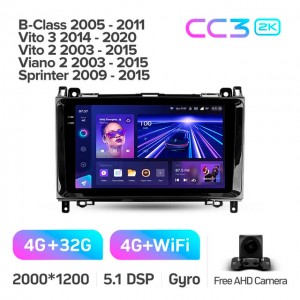 Штатная автомагнитола на Android TEYES CC3 2K для Mercedes-Benz B-Class, Vito 3, Vito 2, Viano 2, Sprinter 2003-2020 3/32gb