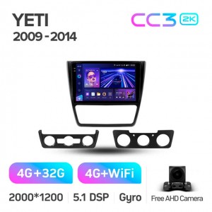 Штатная автомагнитола на Android TEYES CC3 2K для Skoda Yeti 5L 2009-2014 3/32gb