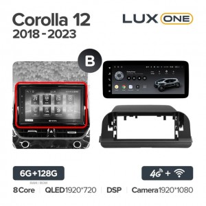 Штатная автомагнитола на Android TEYES LUX ONE для Toyota Corolla 12 E210 XP210 2018-2023 (Версия B) 6/128gb