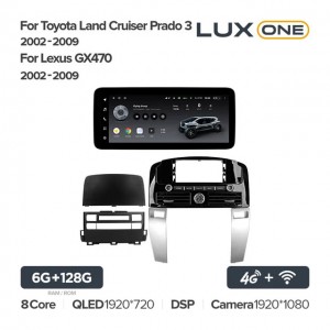Штатная автомагнитола на Android TEYES LUX ONE для Toyota Land Cruiser Prado 120 3 2002-2009 6/128gb