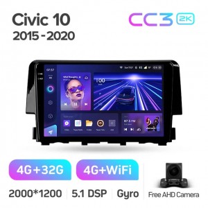 Штатная автомагнитола на Android TEYES CC3 2K для Honda Civic 10 FC FK 2015-2020 3/32gb