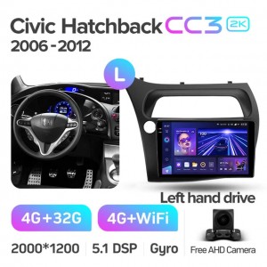 Штатная автомагнитола на Android TEYES CC3 2K для Honda Civic Hatchback 2006-2012 (Версия L) 3/32gb