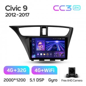 Штатная автомагнитола на Android TEYES CC3 2K для Honda Civic 9 FK FB 2012-2017 3/32gb